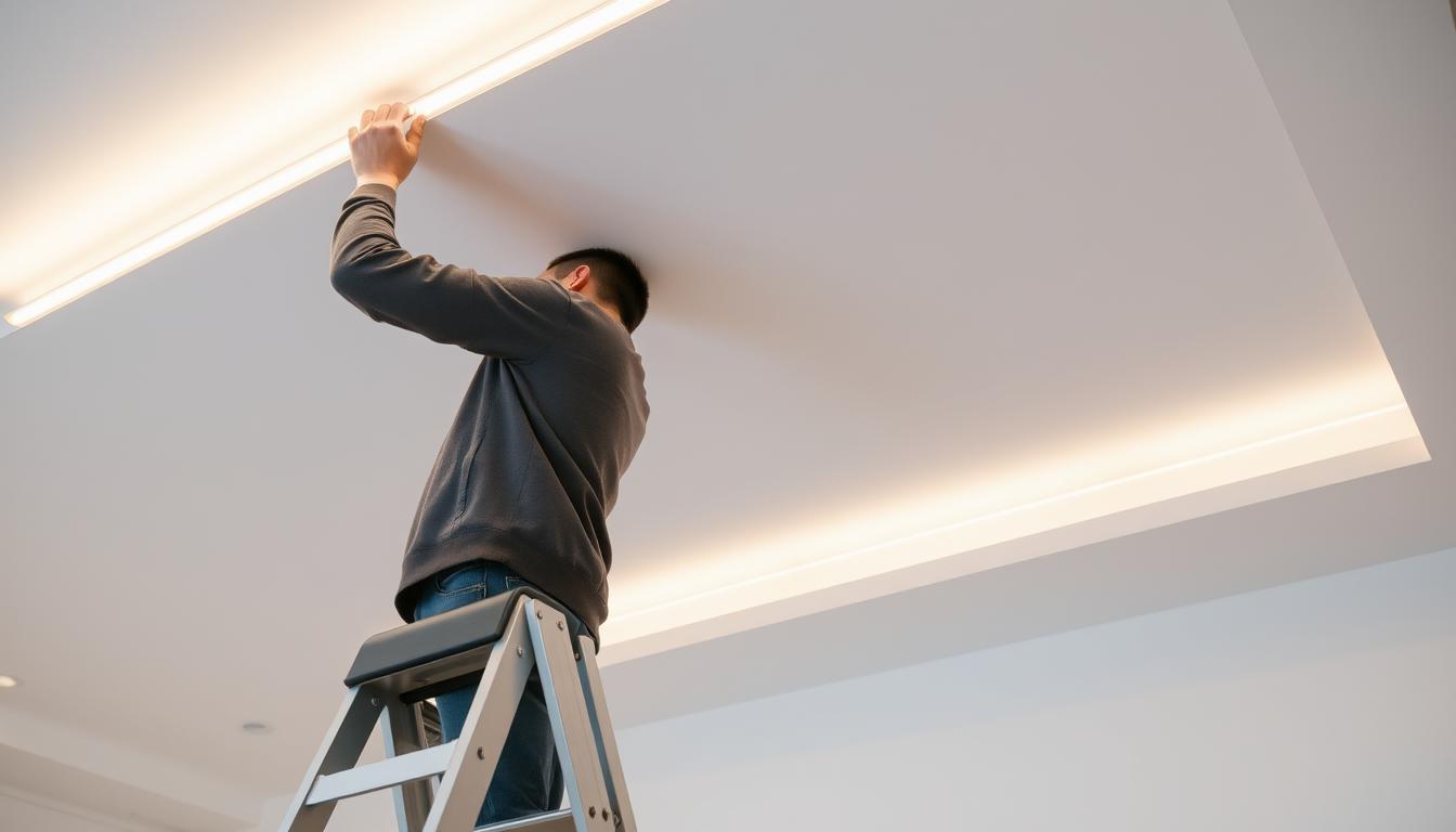 Jak przykleić ledy pod sufitem