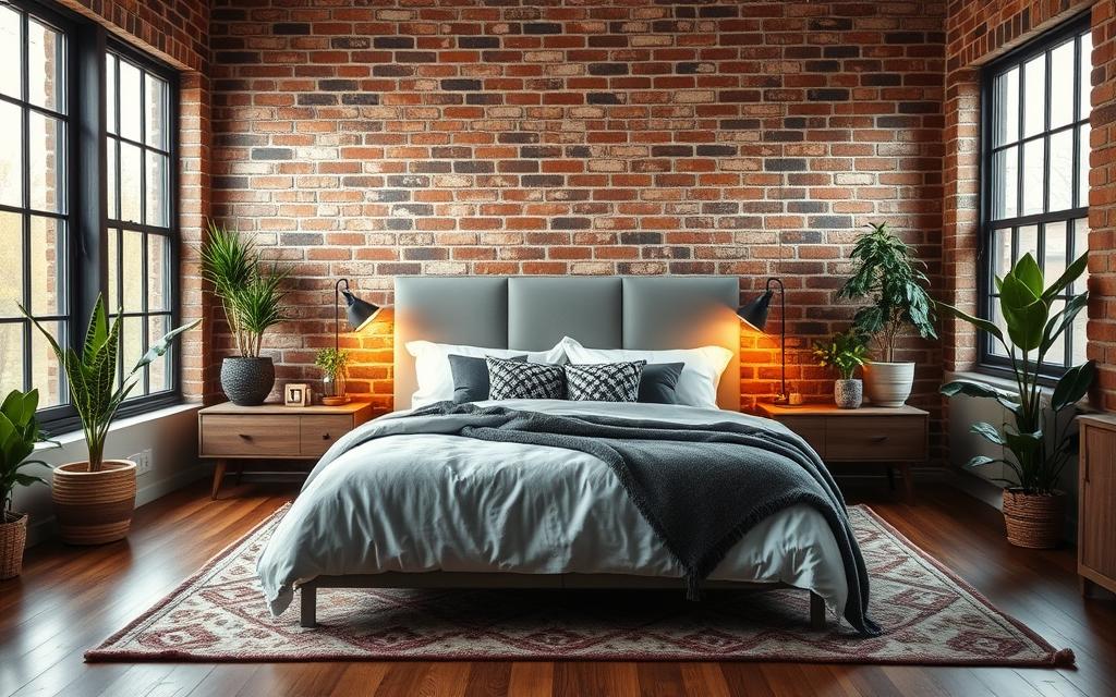 Inspirujące aranżacje z cegłą w sypialni